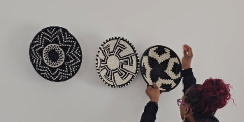 African wall baskets hanging on the wall