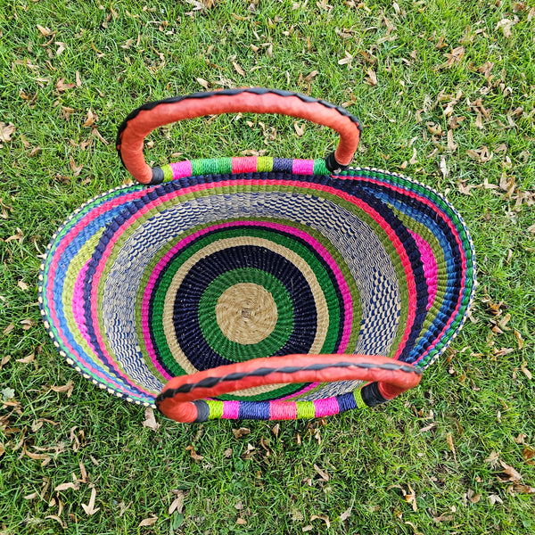 African Straw Basket - U Shopper Basket USB03