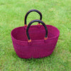 Ghana Baskets - Oval Bolga Basket Purple