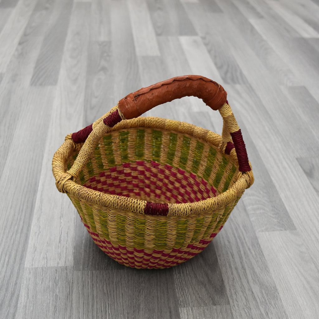 Small Round Straw basket - Ghana Basket - SB1