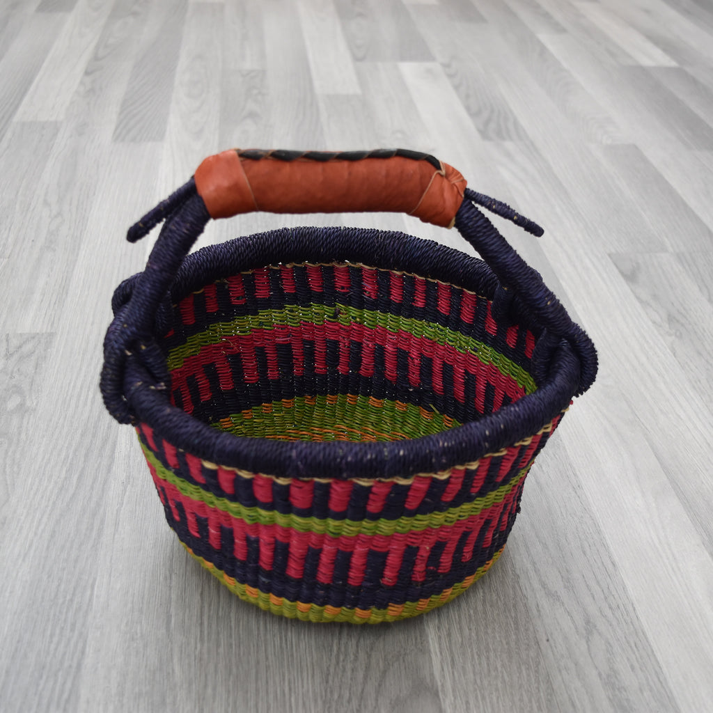 Small Round Straw basket - Ghana Basket - SB2