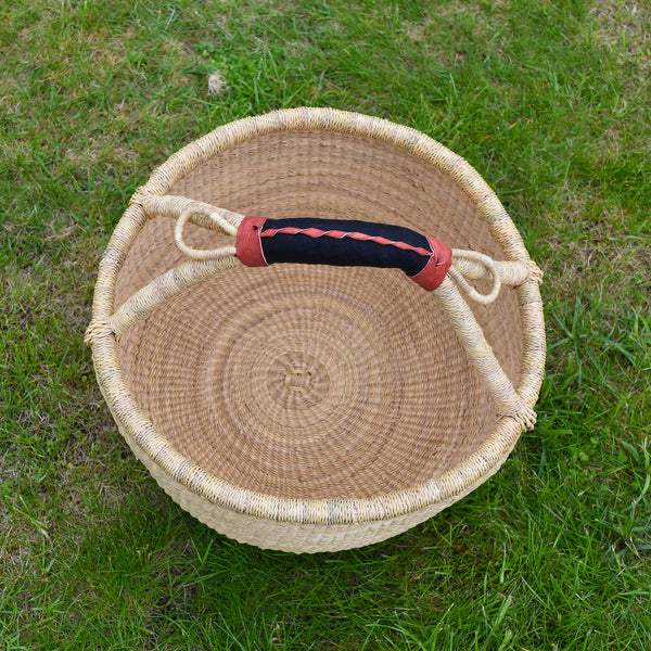 Large Round Straw basket 9 - African Basket