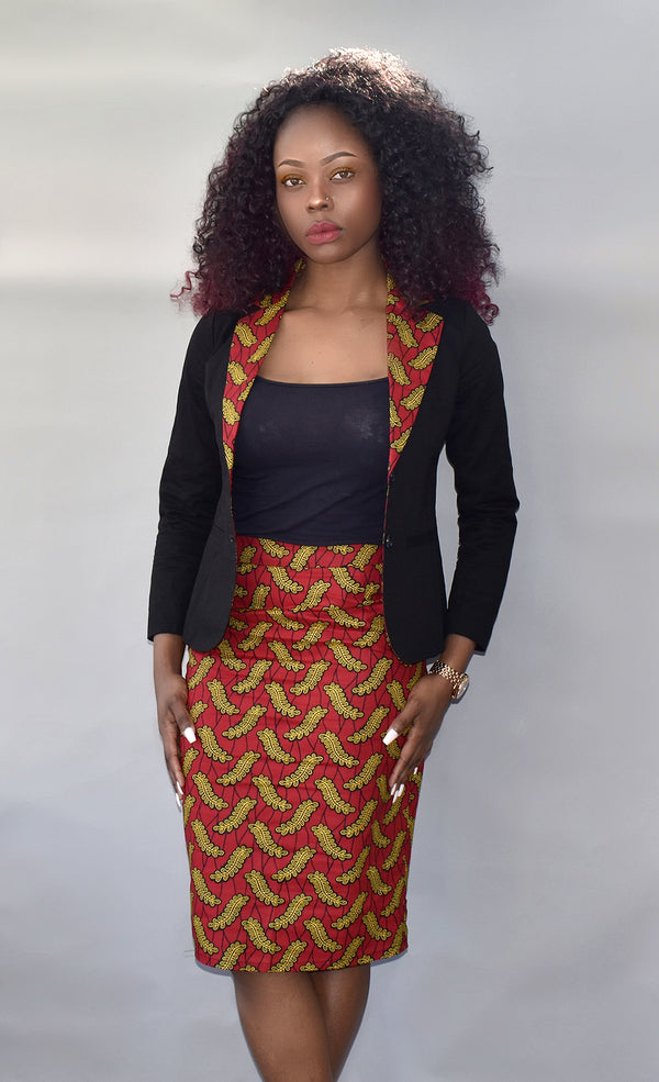 African Print Blazer Top- Esinu, Dress - Rufina Designs