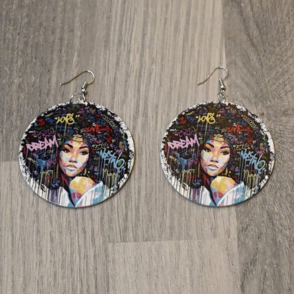 Inspirational Afro Hair woman Earring, earring - Rufina Designs