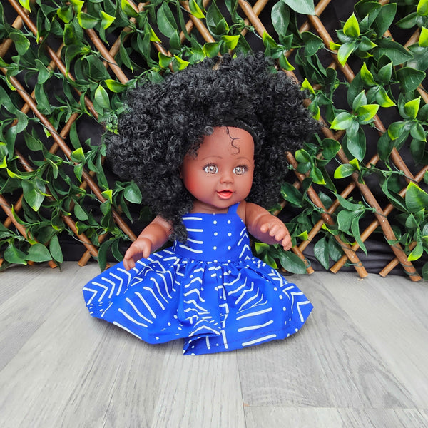 Black baby boy doll in African Print dress - Dada