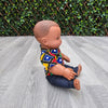 Black baby boy doll in African Print Shirt - Kanelo