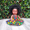 Black baby boy doll in African Print dress - Ayo