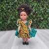 Black Doll - Afro Hair doll - Black Doll in African Print Dress - Nia