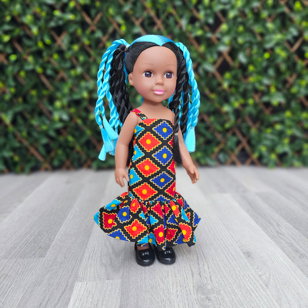 Black Doll - Braided Hair Black Doll - African Doll - Vimbai