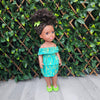 Black Doll - Afro Hair doll - Black Doll in African Print Dress - Zuri