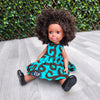 Black Doll - Afro Hair doll - Black Doll in African Print Dress - Nafeesa: