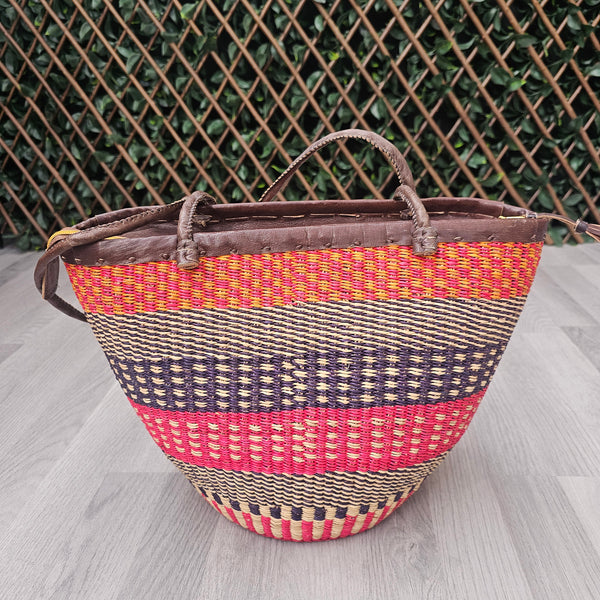 Basket Handbag With Leather Handles - Fifi