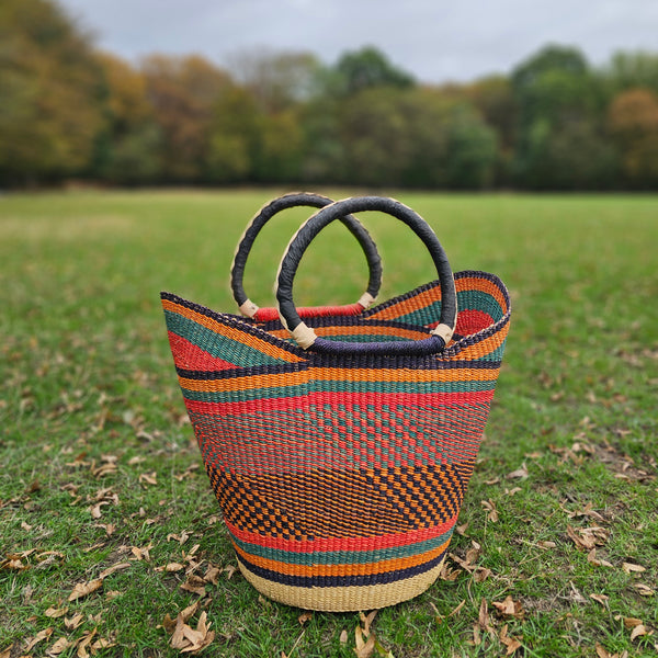 African Straw Basket - U Shopper Basket USB03