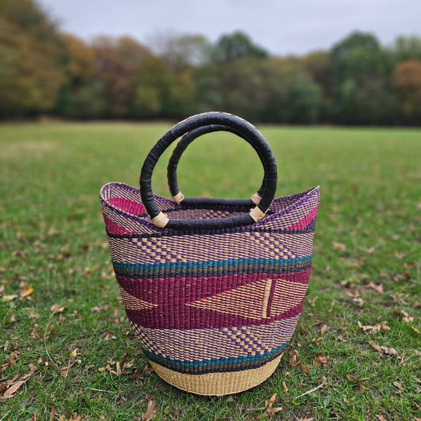 African Straw Basket - U Shopper Basket USB12