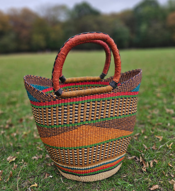 African Straw Basket - U Shopper Basket USB05