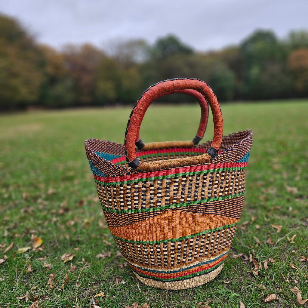African Straw Basket - U Shopper Basket USB05