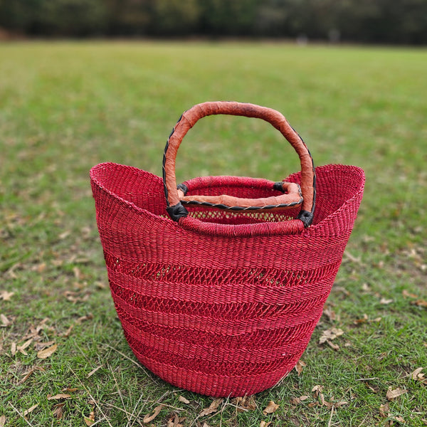 African Straw Basket - U Shopper Basket USB02