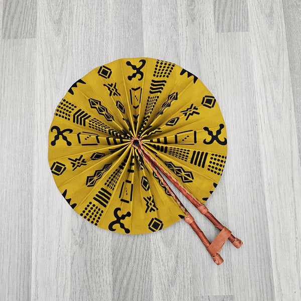 African Print Foldable Hand Fan - AP04