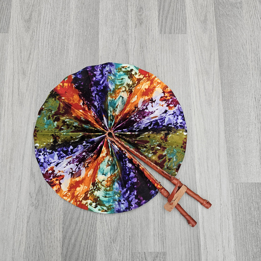 African Print Foldable Hand Fan - AP06