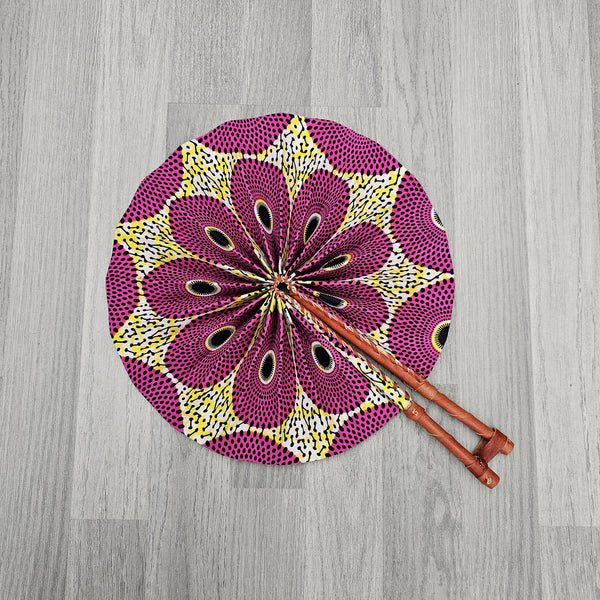 African Print Foldable Hand Fan - AP16