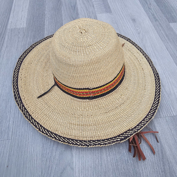 Bolga Hat - African Straw hat - Straw Sun hat BH06_1