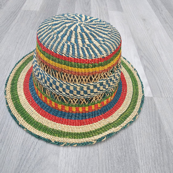 Bolga Hat - African Straw hat - Straw Sun hat BH08_1