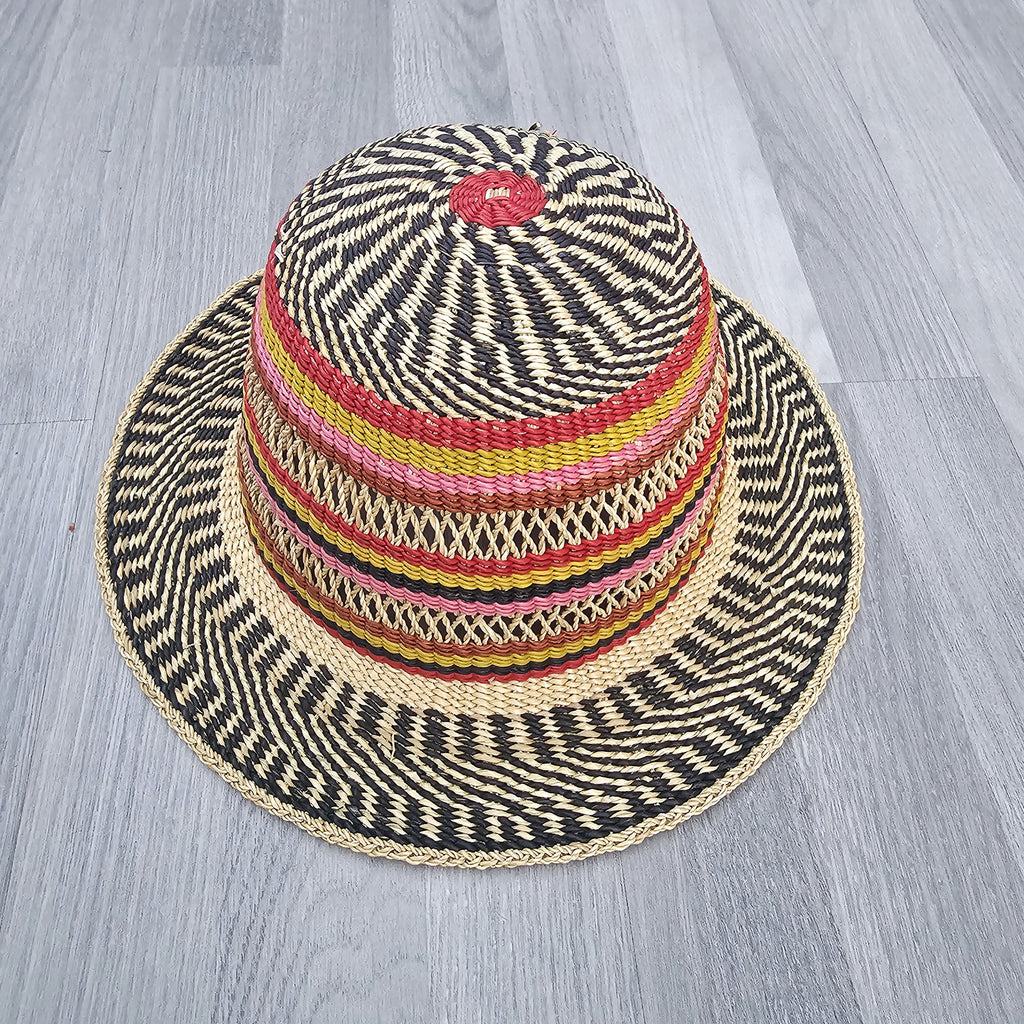 Bolga Hat - African Straw hat - Straw Sun hat BH09_1