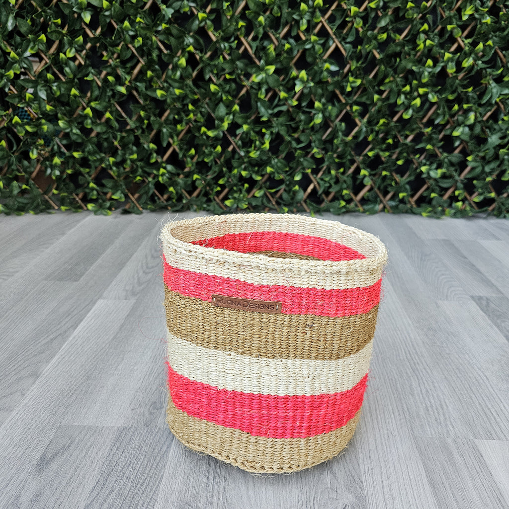 Kenyan Basket - Sisal Basket - KB12 - 8"