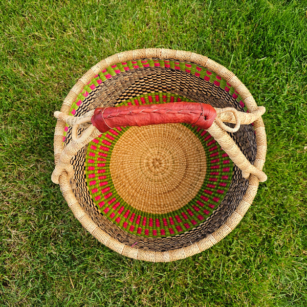 Large Round Straw basket  - African Basket - RB8