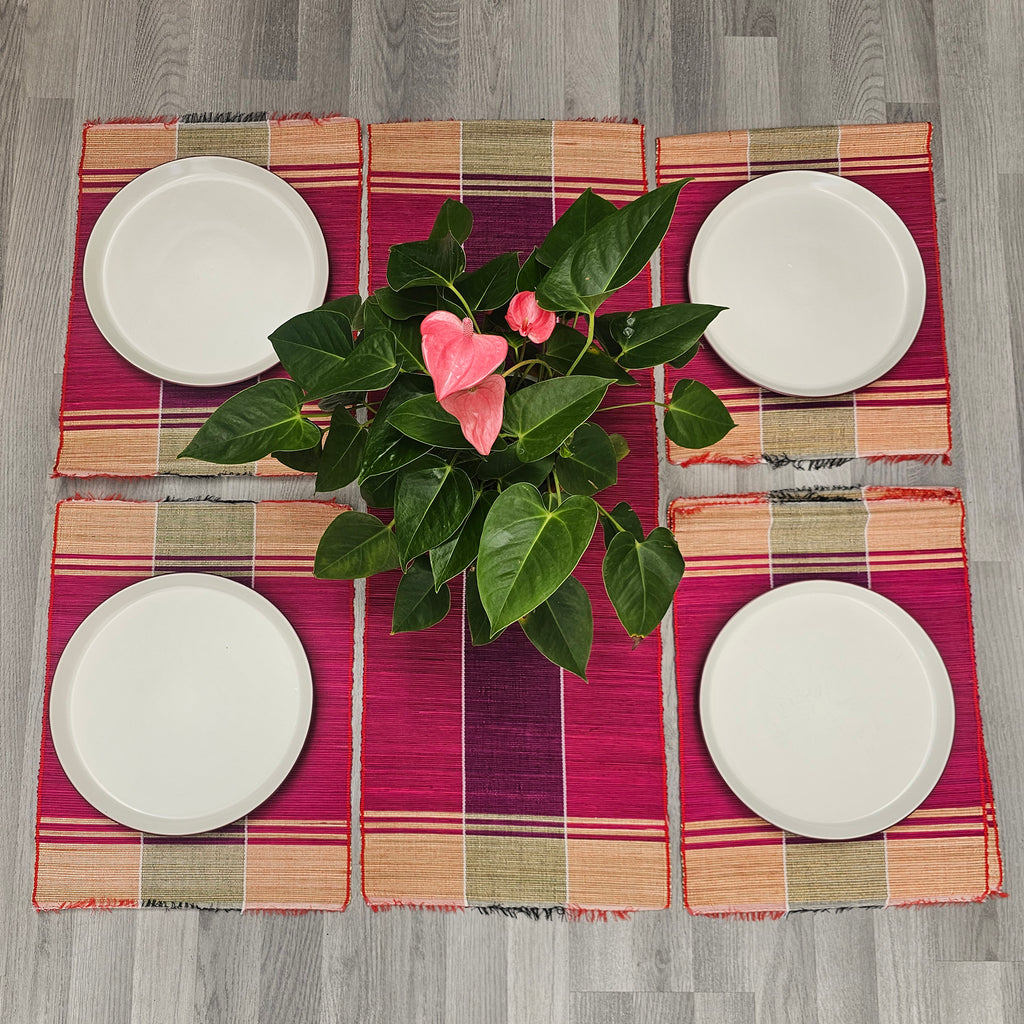 Raffia Table Runner and Placemats - Ugandan tablemat -RTM01_1