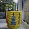 Rwandan Planter Basket - Yellow African Basket - Ganza