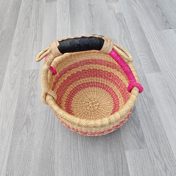 Small Round Straw basket - Ghana Basket - SB11