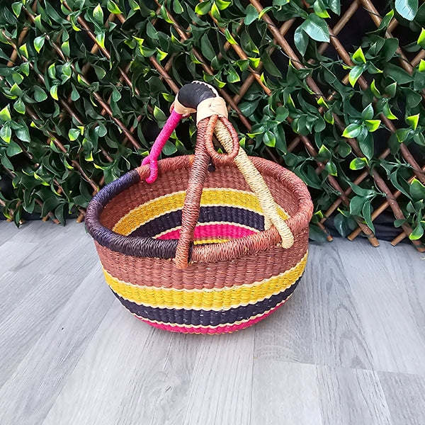 Small Round Straw basket - Ghana Basket - SB17