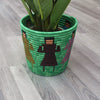 Green Planter Basket / Rwandan Basket / African Storage Plant Basket / Indoor Planter basket / Straw Plant basket