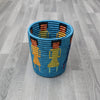 Blue Planter Basket / Rwandan Basket / African Storage Plant Basket / Indoor Planter basket / Straw Plant basket