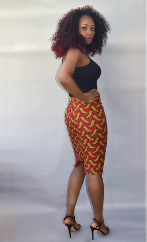 African Print Pencil Skirt - Esinu, Skirt - Rufina Designs
