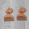 Duafe Comb Wooden Earring, earring - Rufina Designs
