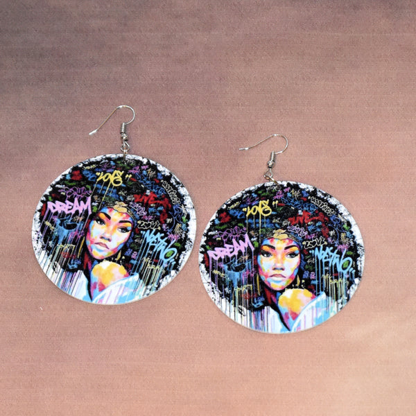 Inspirational Afro Hair woman Earring, earring - Rufina Designs