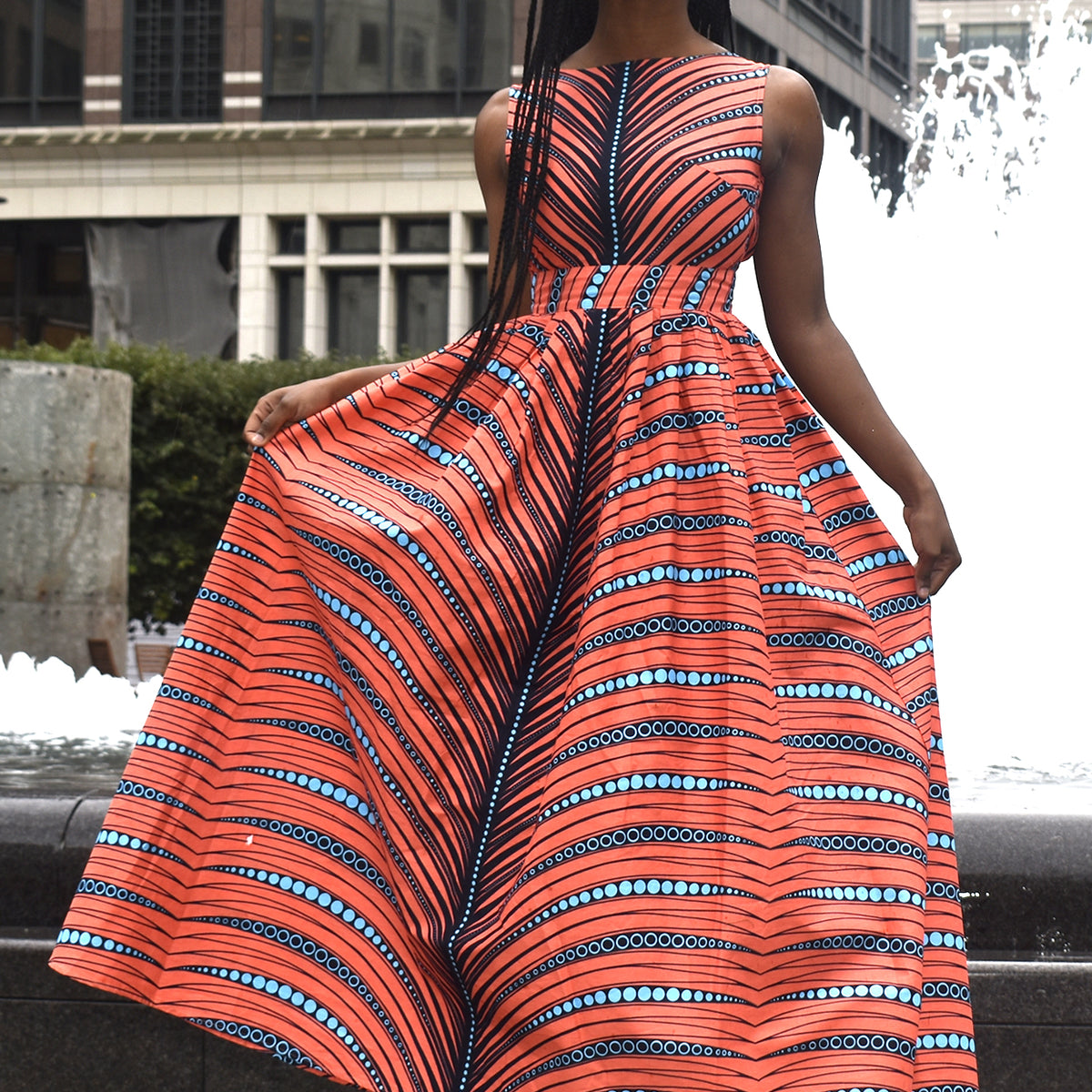 African Print Low Back Maxi Dress I Ankara Dress I Rufina Designs 8244