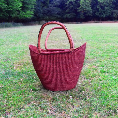 African Straw Basket - U Shopper Basket USB08 - Rufina Designs